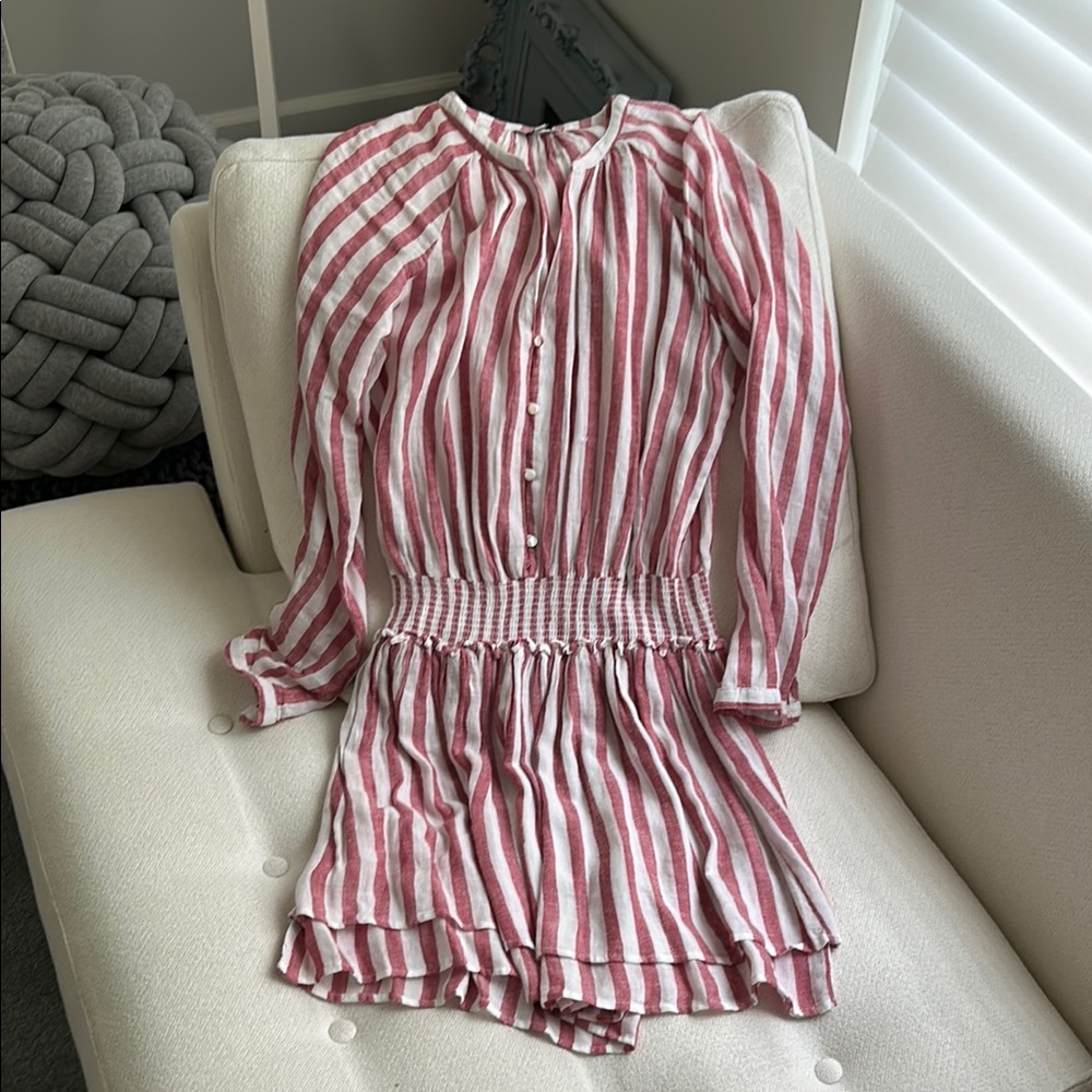 Rails Jasmine Carmine Stripe pink white dress size S